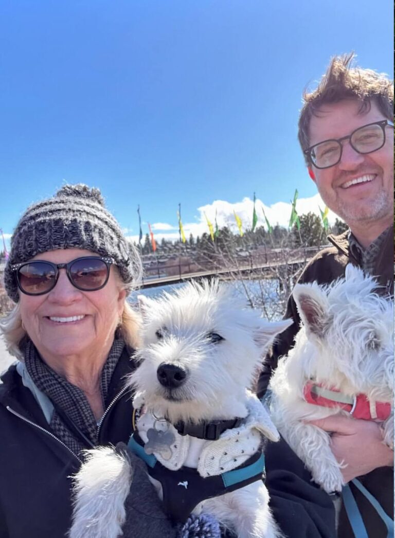 Tom & Rosalie Vance at home with their West Highland White Terrier